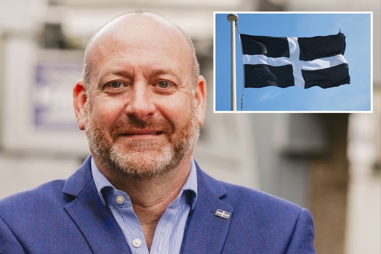 Perran Moon MP and Cornish Flag