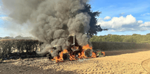 Launceston and Holsworthy fire crews tackle tractor blaze 