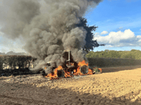 Launceston and Holsworthy fire crews tackle tractor blaze 