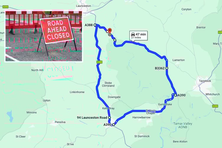 Launceston 27 mile road closure