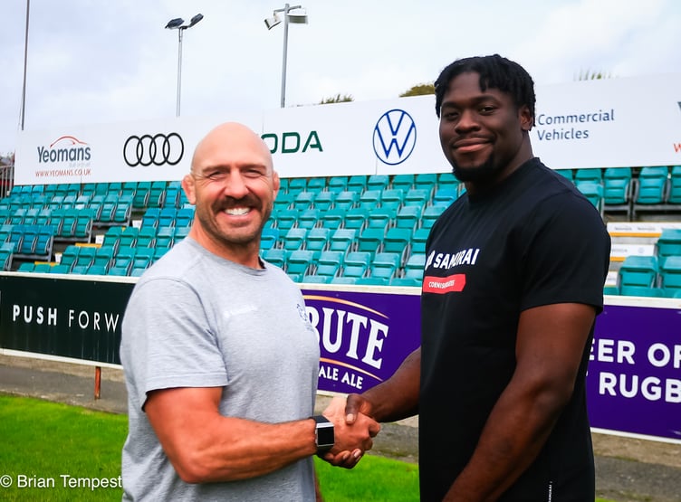 New signing Tomiwa Agbongbon with joint head coach Alan Paver. Picture: Brian Tempest