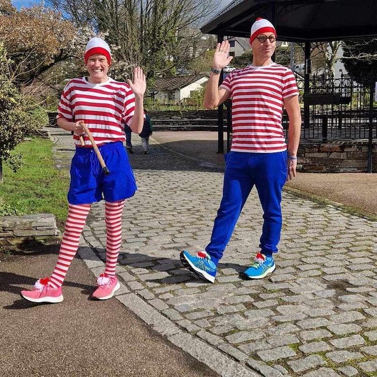 Matt and Sam ready for their Where's Wally Run
