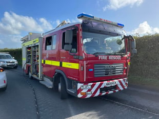 Fire crews attend leaking property during severe weather