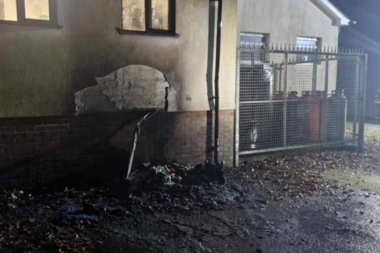 The damage to the memorial hall amid warnings it could have been worse if it wasn't for Holsworthy fire crews (Picture: Nigel Kenneally)