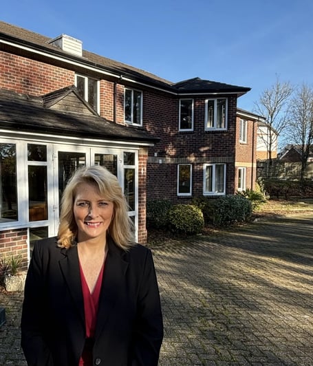 Suzanne Evans outside Deer Park Nursing Home (Picture: Camelot Care)