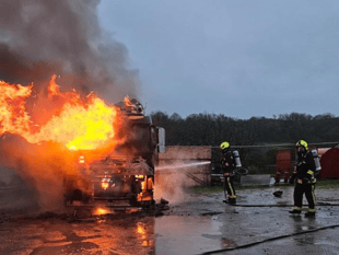 Fire crews tackle large vehicle fire 