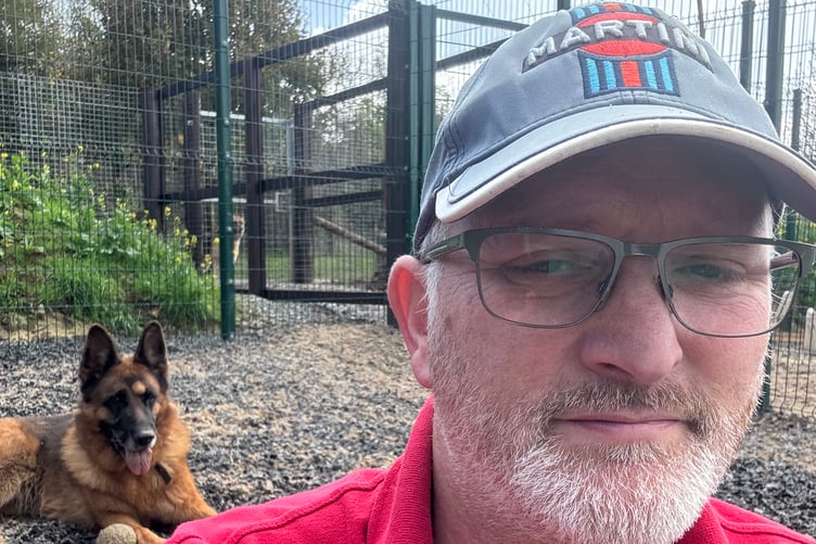 DAVE Wardell at Camelot Kennels with one of the rescue dogs