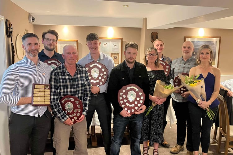 Bude's trophy winners. From left: Wayne Adams, Warren Rumble, Mike Taylor, James Turner, Peter Ellis, Louise De Rosa, Jack Miles, Michael Taylor and Kate Edwards. MiPicture: Bude Cricket Club