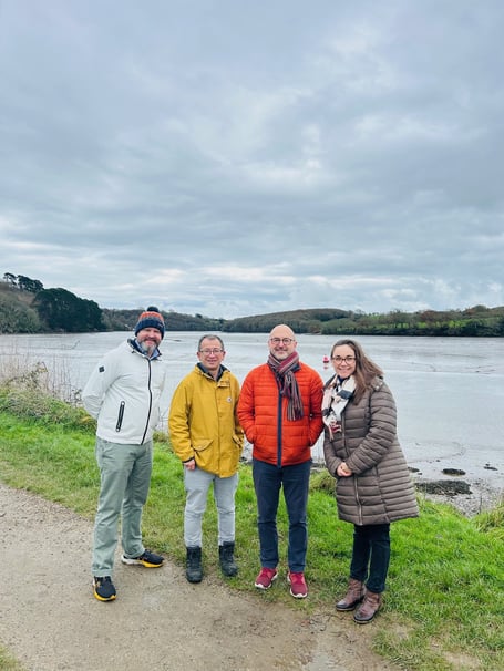 Jeremy Rowe from Volunteer Cornwall, Wailim Wong from Citizens Advice Cornwall, Craig Handford from Active Cornwall and Peta Coote from Kooth and Qwell