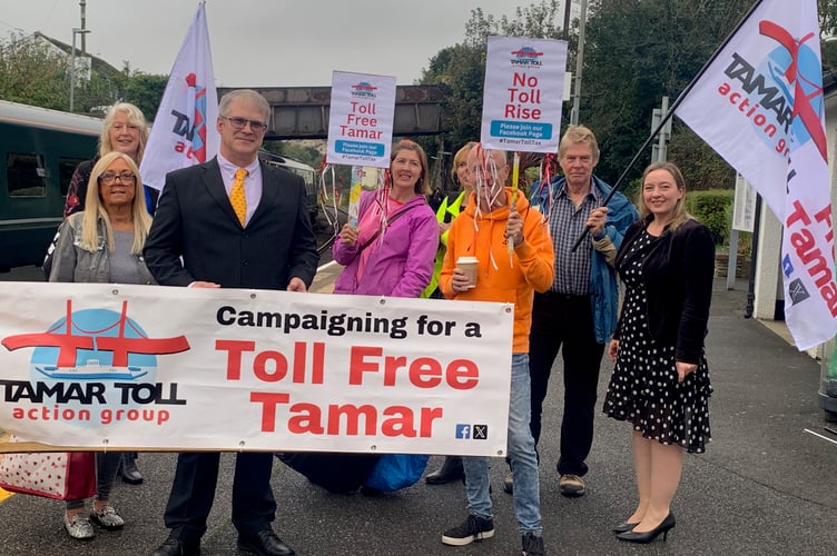 Vice Chair of the Tamar Toll Action Group leading campaigners on the day of the public inquiry into the application for a toll revision order by the Tamar Crossings. (Picture: Sarah Martin)