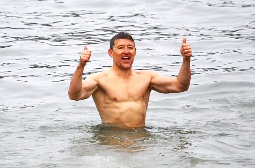 This Morning host, Ben Shephard, was pictured braving the cold for a Christmas Day dip in Cornwall.  The hunky TV presenter, 50, was snapped wearing a pair of navy blue swimming shorts as he joined hundreds of other daring divers in Port Isaac, Cornwall.  Despite temperatures of just 11 degrees, the star had no hesitation in jumping in for an icy dip.  Decemeber 25, 2024. 