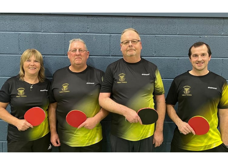 Cornwall Vets Table Tennis team.
