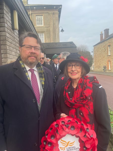 Pat Rogerson (right) pictured with her son and successor, former North Cornwall MP Dan Rogerson (Picture: North Cornwall Liberal Democrats)
