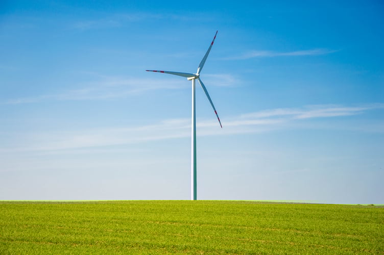 A lone wind turbine