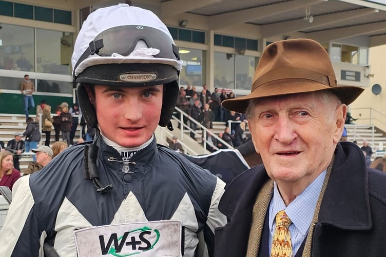 Rian Corcoran, who enjoyed three point to point winners at the weekend pictured with the with Martin Pipe