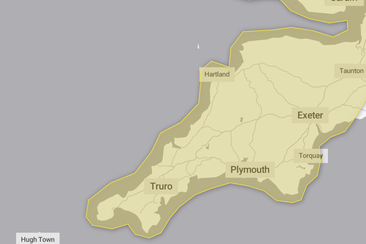 Yellow weather warning in place for April 15 (Picture: Met Office)