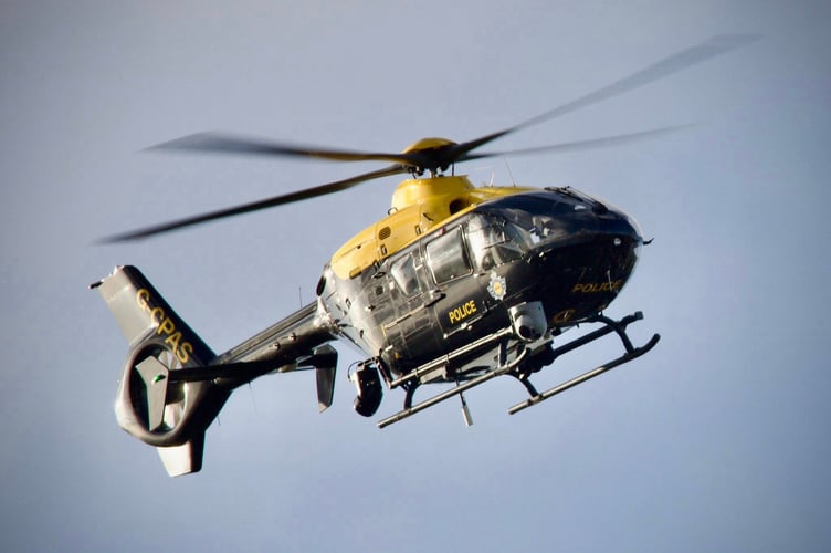 A police helicopter was on the scene. (Credit Nathaniel Bales)