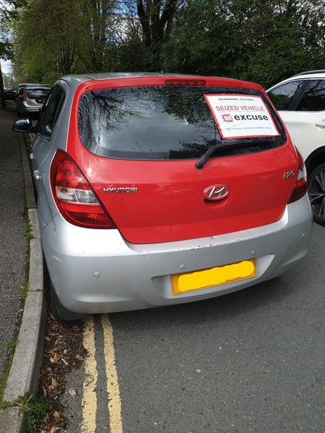 The Hyundai i20 which was seized by Devon and Cornwall Police in Bodmin (Picture: Devon and Cornwall Police)
