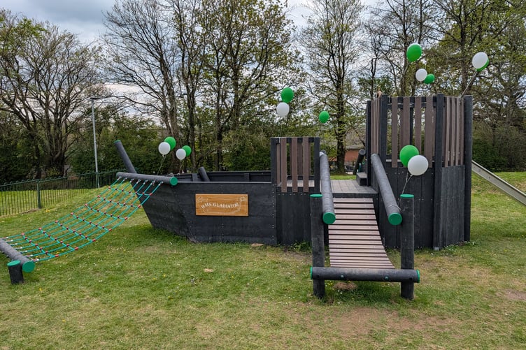 The new galleon ship, named 'HMS Gladiator' by Holsworthy Primary School at Stanhope Park. (Picture: Aaron Greenaway/Tindle)