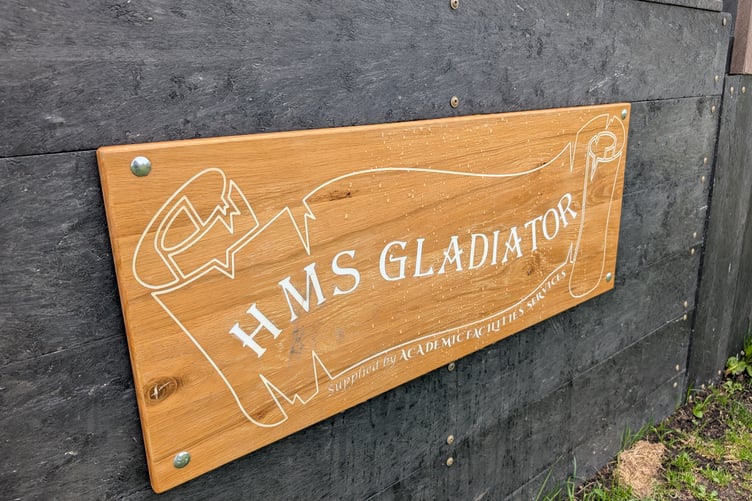 The newly christened sign on HMS Gladiator (Picture: Aaron Greenaway/Tindle)
