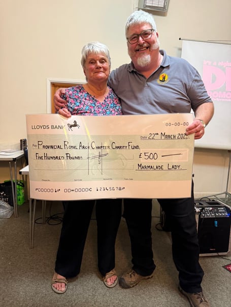 Margaret Reeve with Grand Superintendent, Excellent Companion Jon Arnold 