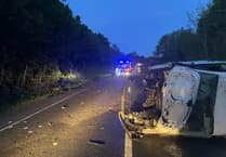 Driver flees scene after overturning van near St Kew Highway