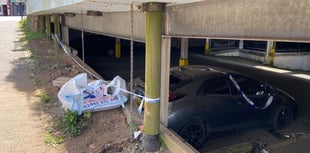 Car park closed after vehicle hits pillar 