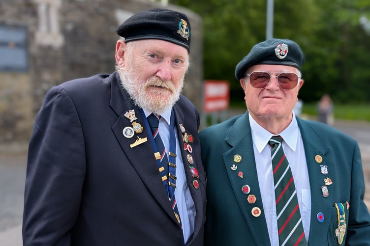Army and navy together in remembrance at the Bodmin Keep. Steve Goldsmith (left) and Roy Read (right) stand ready to play their part in the remembrance service. (Picture: Aaron Greenaway/Tindle)