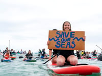 Protestors turn out in force to express anger over sewage scandal