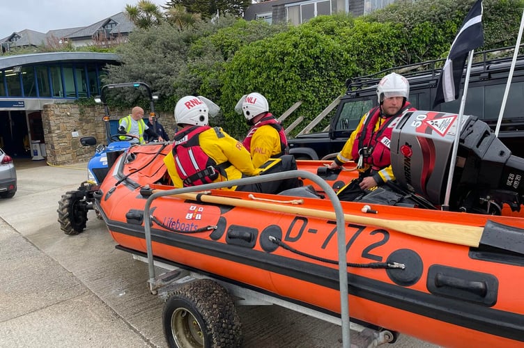 Members of Launceston Probus Club saw images of the launching of the Rock inshore lifeboat during their recent meeting