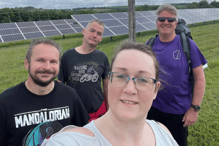 Cllr Andy Coppin (left), joined by his wife Selina, David Bidgway and Jamie Thomas on the boundary walk. (Picture: Selina Coppin)