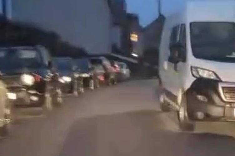 Footage of the narrow parking in Pengelly (Picture: Delabole Fire Station)