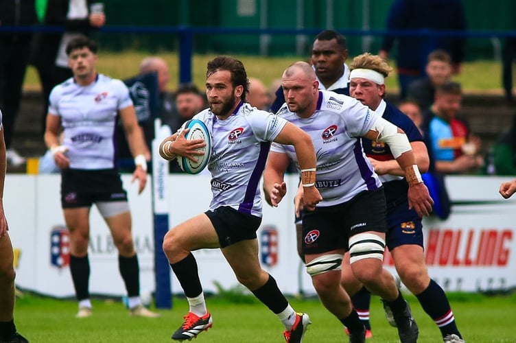 Cornish Pirates scrum-half Dan Hiscocks leads the break-out in his side's Championship clash with Doncaster Knights. Picture: Brian Tempest