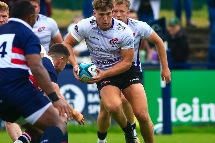 Cornish Pirates centre Chester Ribbons in action for his side against Doncaster Knights in the Championship. Picture: Brian Tempest