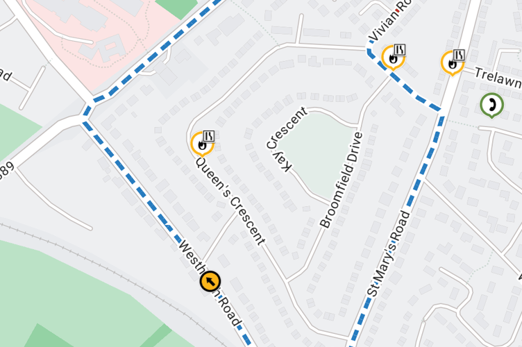 The diversion route to avoid the closure on Vivian Road in Bodmin (Picture: One Network/Cornwall Council)
