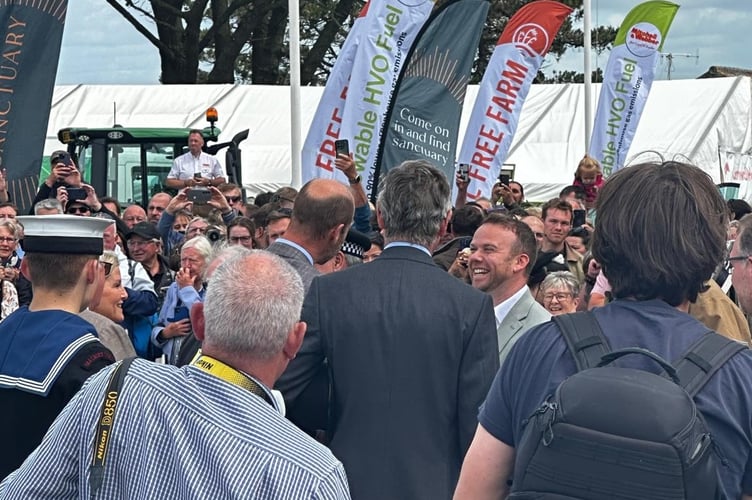 North Cornwall MP Ben Maguire meets with the Duke of Cornwall, Prince William, at the Royal Cornwall Show in Wadebridge