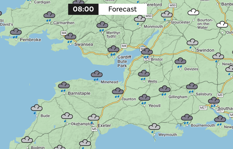 The 8am forecast for Thursday, June 12