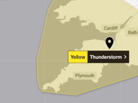 Thunderstorm warnings continue across the South West over the weekend