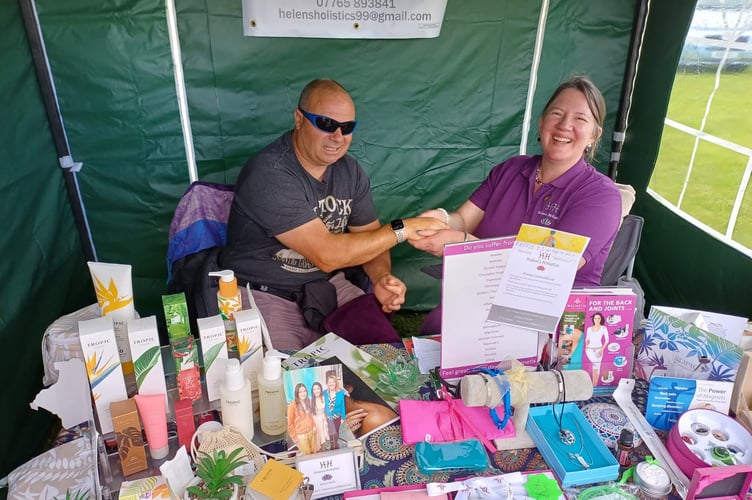 Hands on experience from Helen's Holistics at the Tamar Valley fete