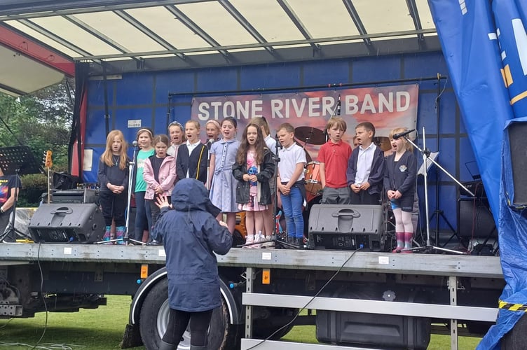Youngsters from the Copper Valley School choir perform at the Tamar Valley fete