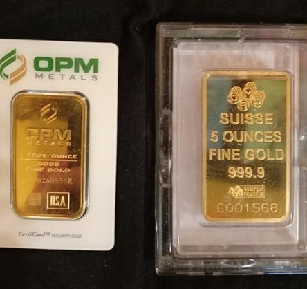 Two examples of the gold bars which were reported as stolen in Hatherleigh (Picture: Devon and Cornwall Police)