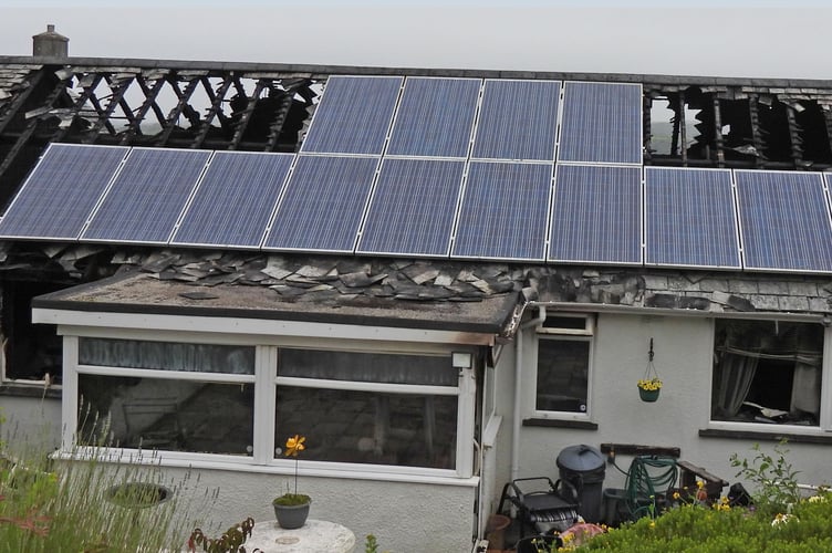         A house was destroyed by fire in Beacon Road, Bodmin. Picture: (Adrian Jasper)  