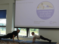 Students join IT technician for charity push up challenge 
