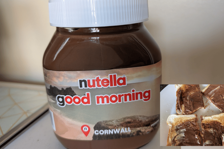 The 'Cornwall inspired' limited edition Nutella - with apologies for the spreading skills. (Picture: Aaron Greenaway)