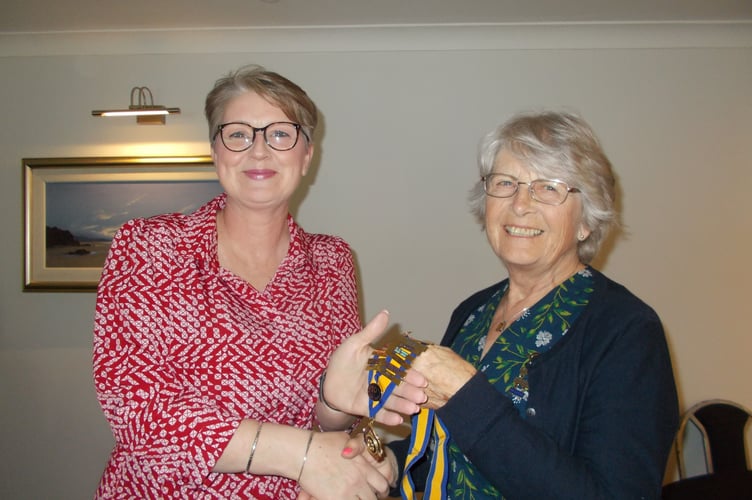 The Launceston Inner Wheel President chain has been handed over from President Ann Boundy to Helen Bailey
