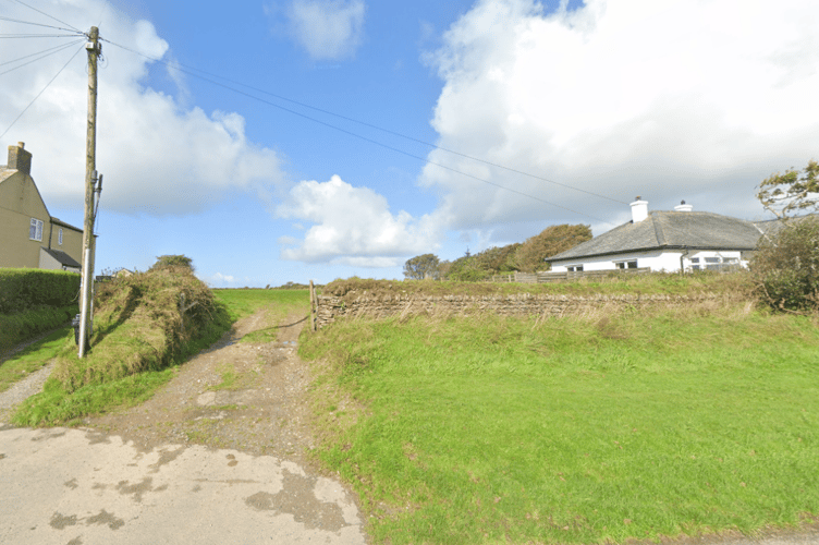 Photo of the site entrance to the proposed development in Delabole (Picture: Cornwall Council)
