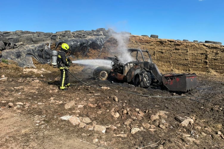 Fire crews extinguishing the blaze at Highampton (Picture: Devon and Somerset Fire and Rescue Service)