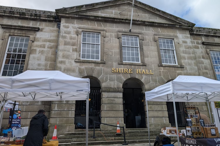 Bodmin Market in front of the town's historic Shire Hall building on Mount Folly. (Picture: Aaron Greenaway)