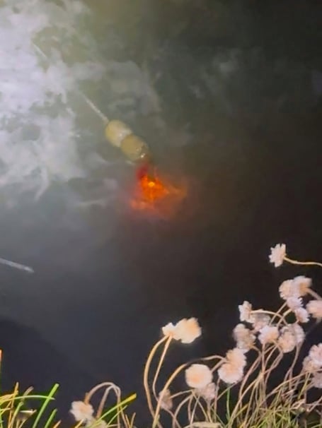 The lit item which was reported to HM Coastguard Padstow at Harlyn Bay (Picture: HM Coastguard Padstow)