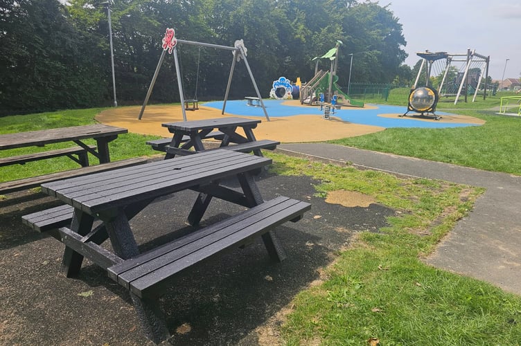 The new picnic benches installed at Stanhope Park. (Picture: Jon Hutchings)